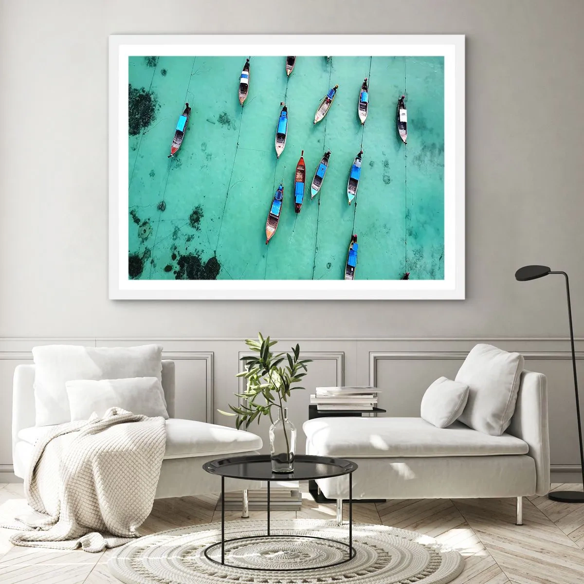 Póster en marco blanco - En alegre espera - 70x50 cm
