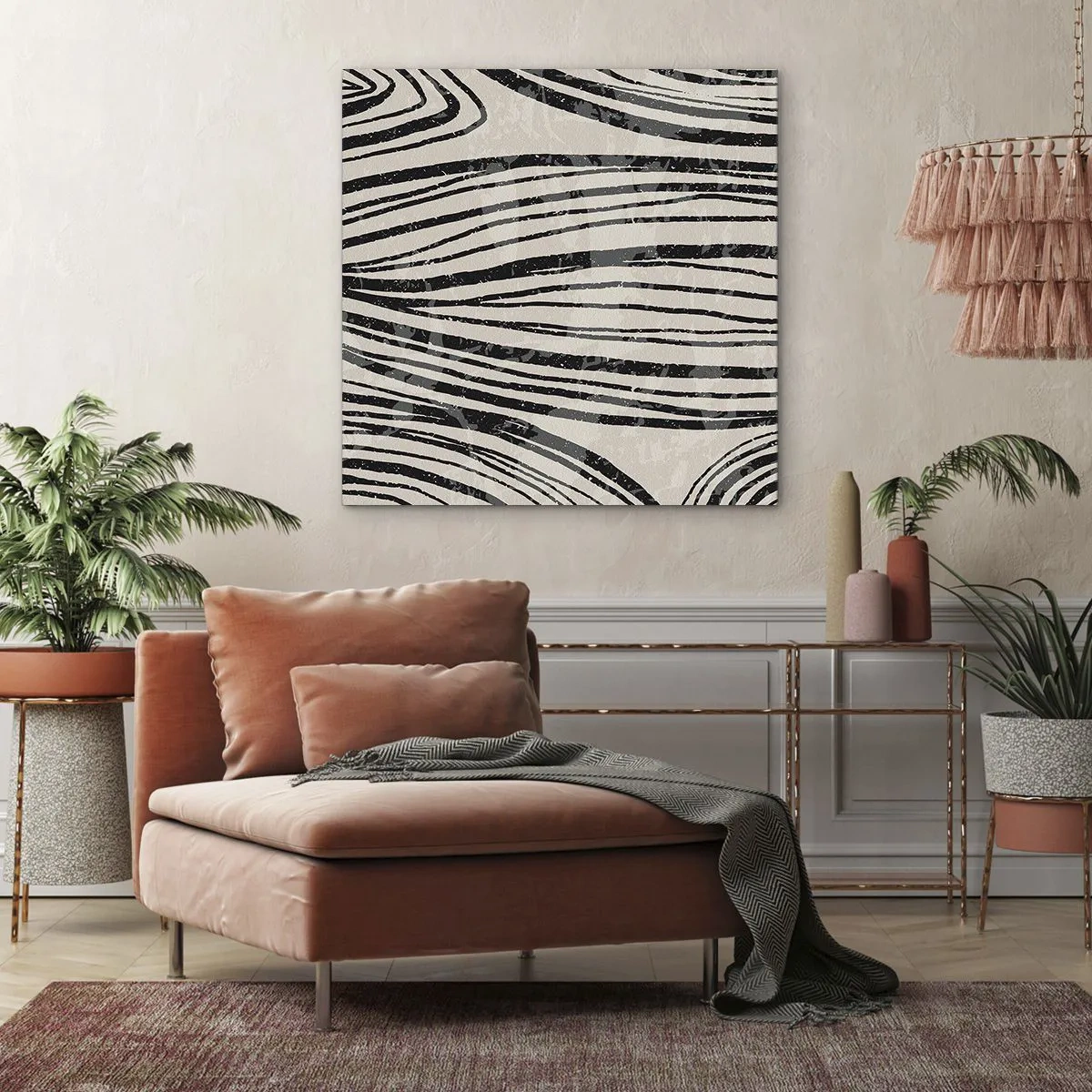 Cuadro sobre lienzo - Impresión de Imagen - Salpicadura de líneas - 60x60 cm