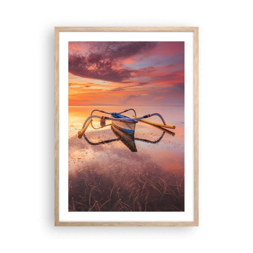 Póster en marco roble claro - Calma de una tarde tropical - 50x70 cm