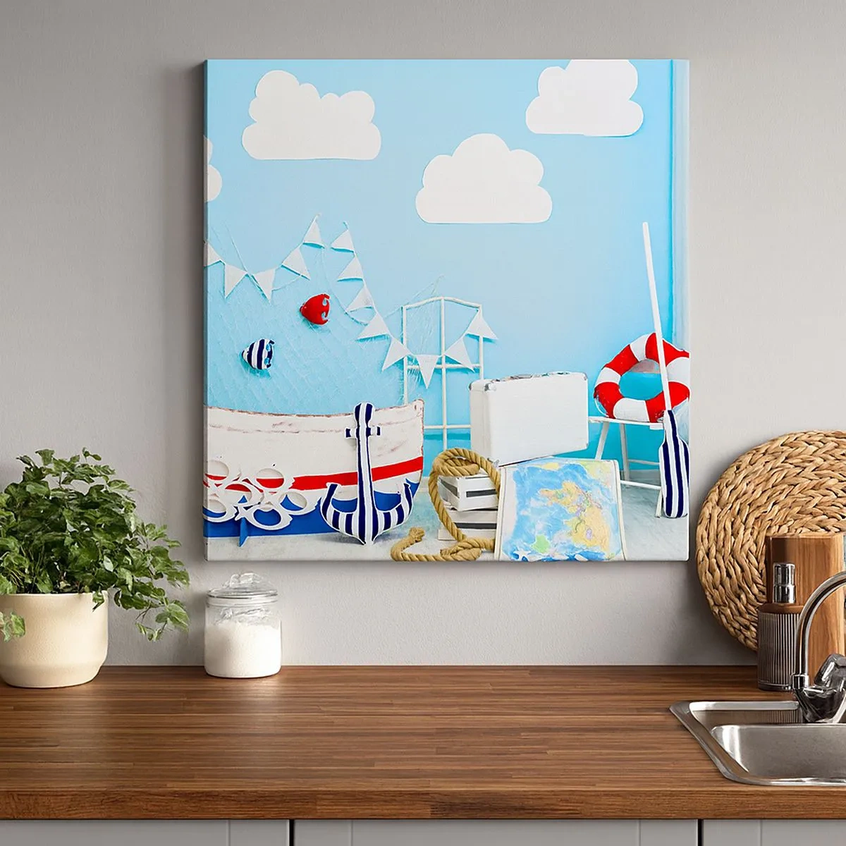 Cuadro sobre lienzo - Impresión de Imagen - El ansia de aventura de un niño - 30x30 cm