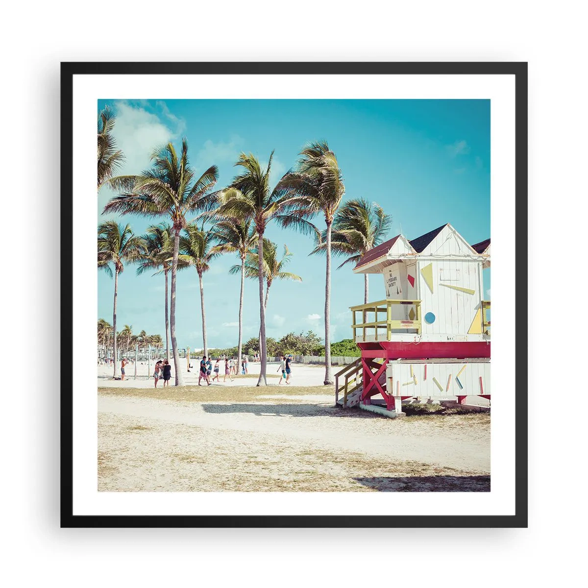 Póster en marco negro - Un hermoso día por delante - 60x60 cm