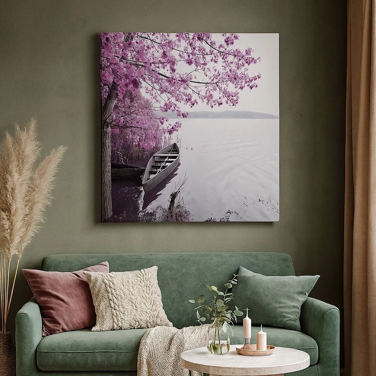 Cuadro sobre lienzo - Impresión de Imagen - En el silencio rosa - 30x30 cm