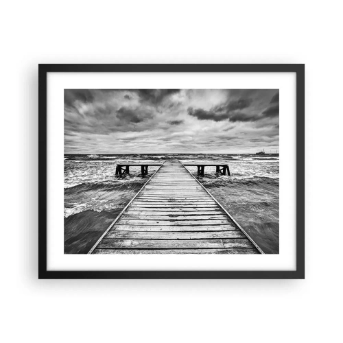 Póster en marco negro - Estoy esperando que sople el viento... - 50x40 cm