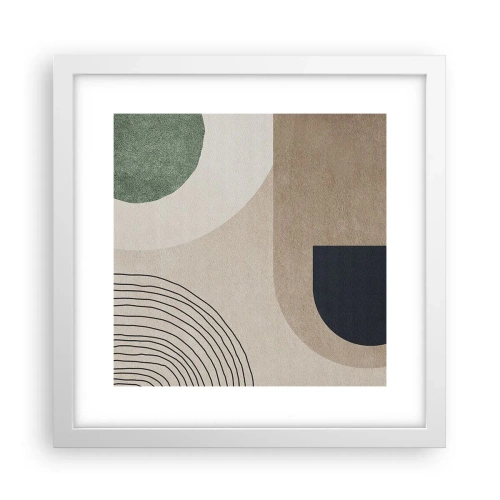 Póster en marco blanco - La delicadeza de un óvalo - 30x30 cm