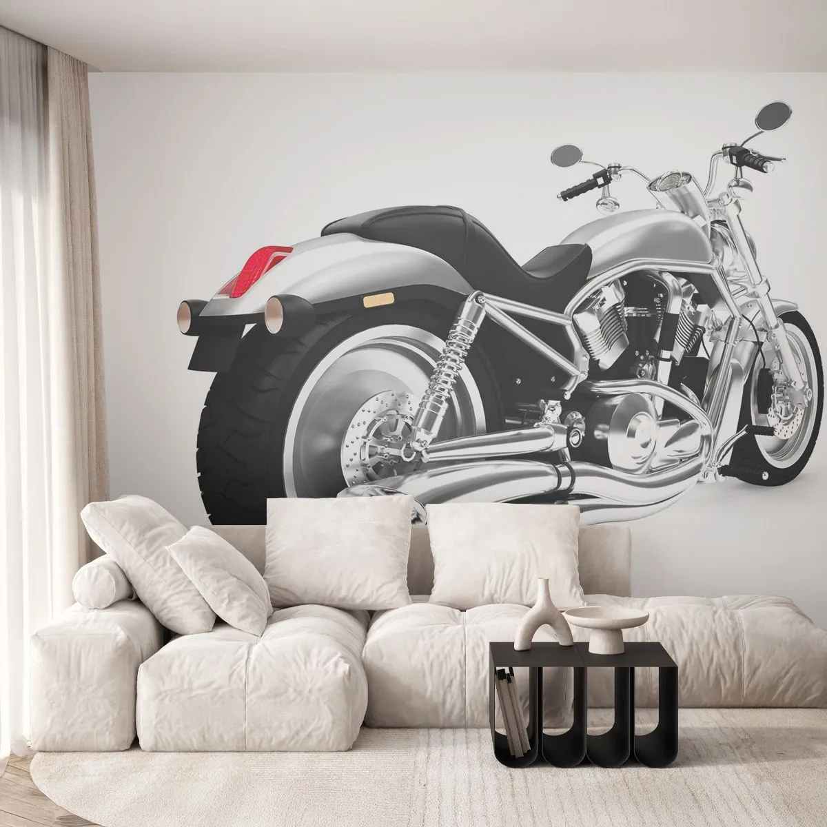 Fotomural Premium Sand - Sueño de un coleccionista - Automotor, Moto, Helicóptero - 200x140 cm