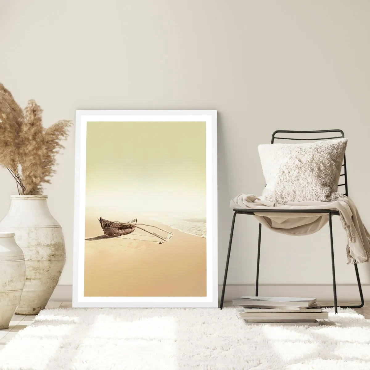 Póster en marco blanco - Un recuerdo de los mares del sur - 50x70 cm