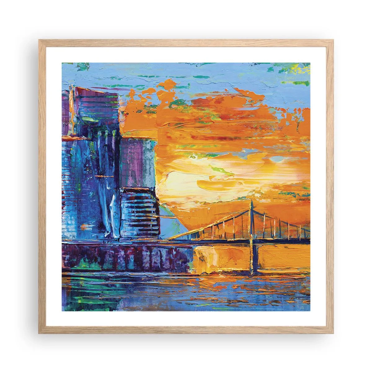 Póster en marco roble claro - Cultura y naturaleza - 60x60 cm