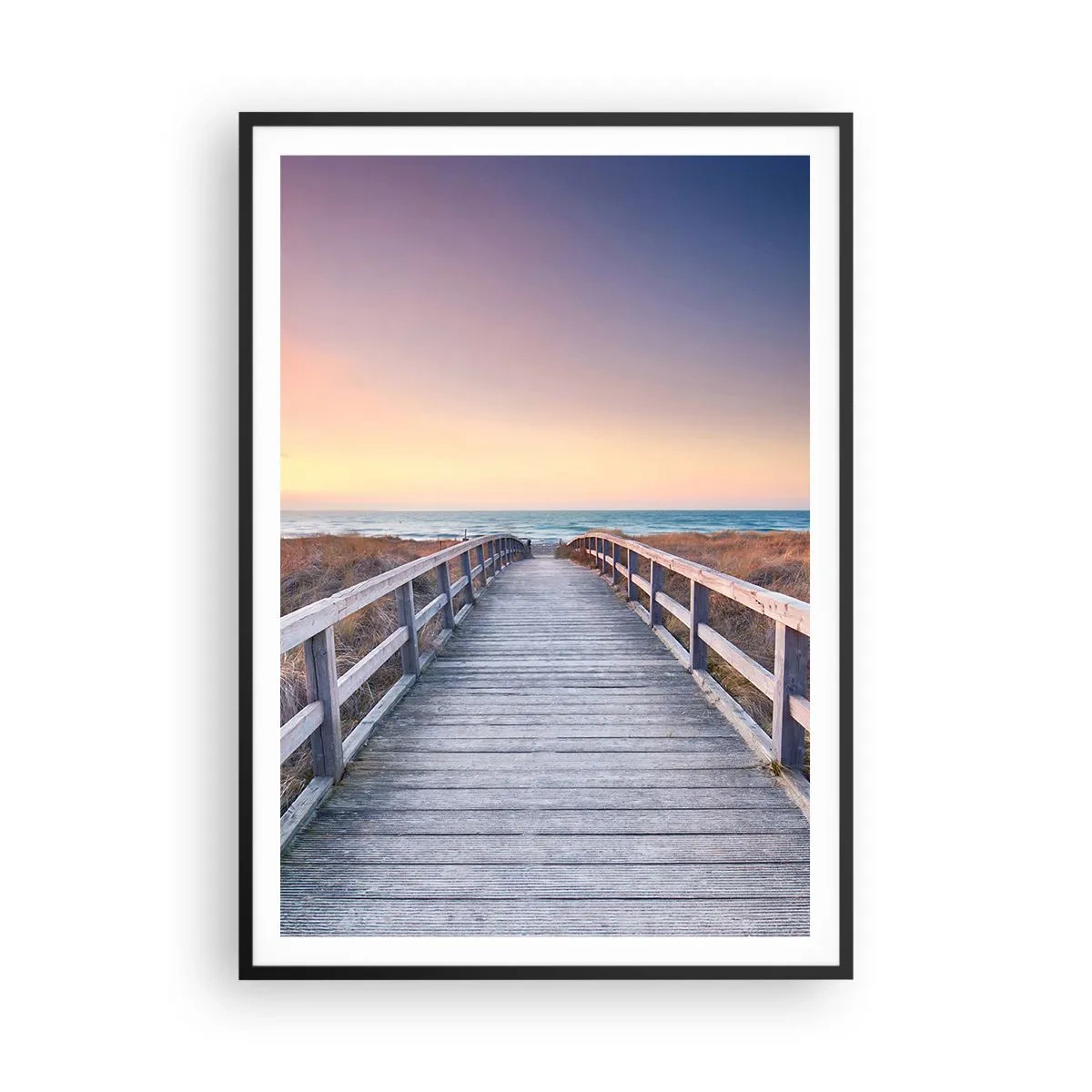 Póster en marco negro - Aurora vespertina del Báltico - 70x100 cm