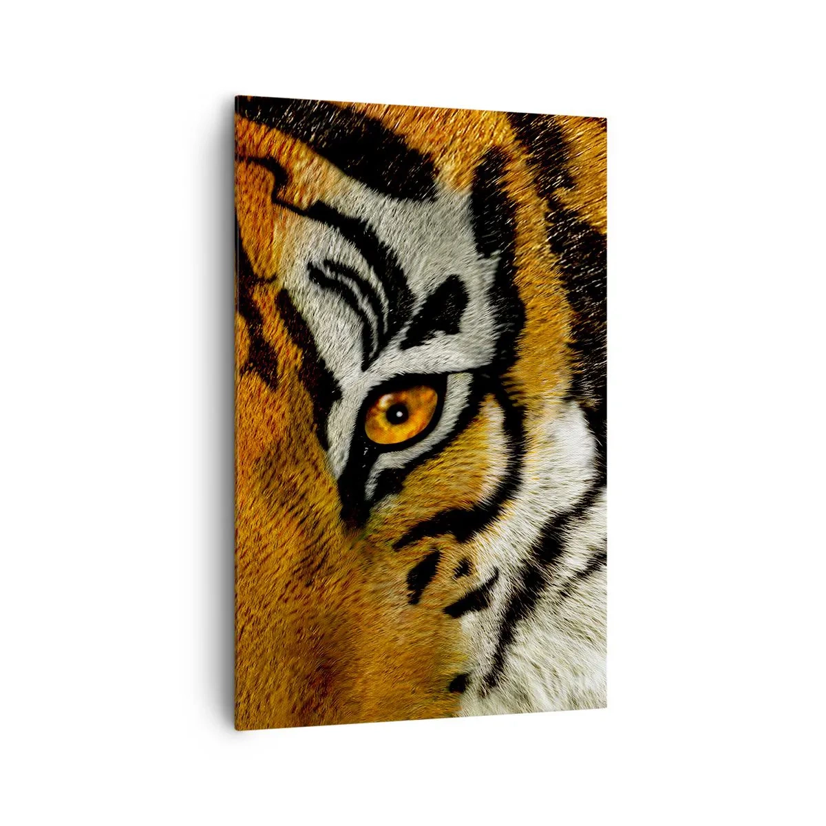 Cuadro sobre lienzo - Impresión de Imagen - Retrato en primer plano de un tigre con una mirada intensa. - 80x120cm - Amenazante y hermoso - Decoración de pared moderna para salón y dormitorio ARTTOR