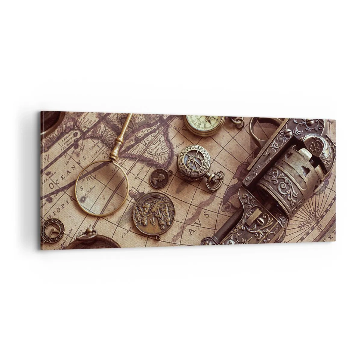 Cuadro sobre lienzo - Impresión de Imagen - La aventura llama - 100x40 cm