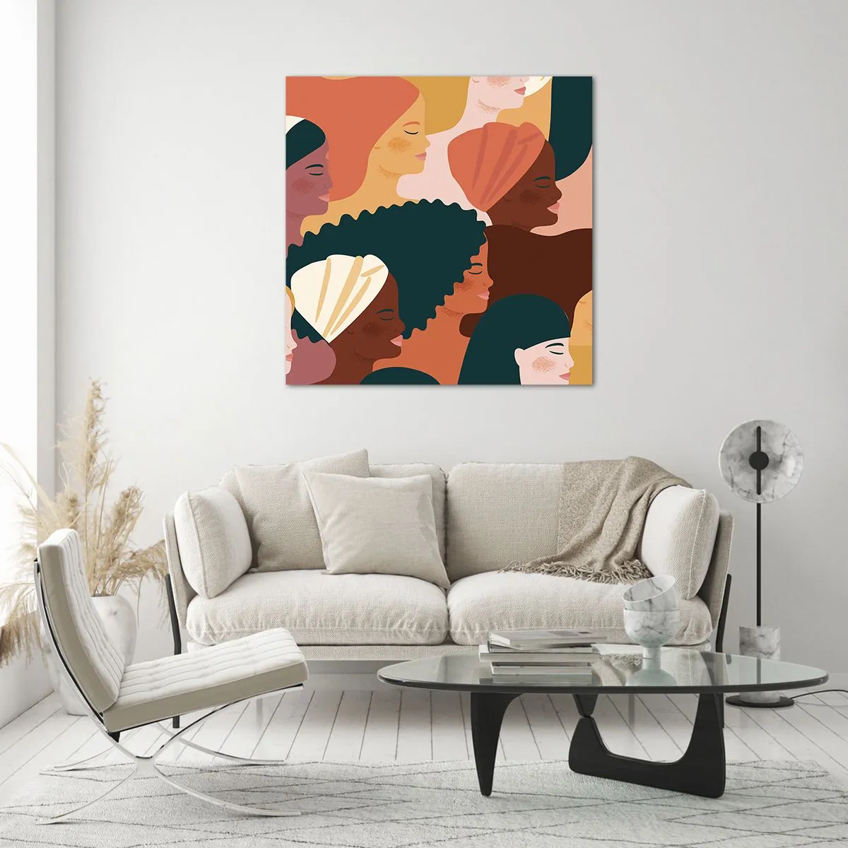 Cuadro sobre vidrio - Impresiones sobre Vidrio - La feminidad - 70x70 cm