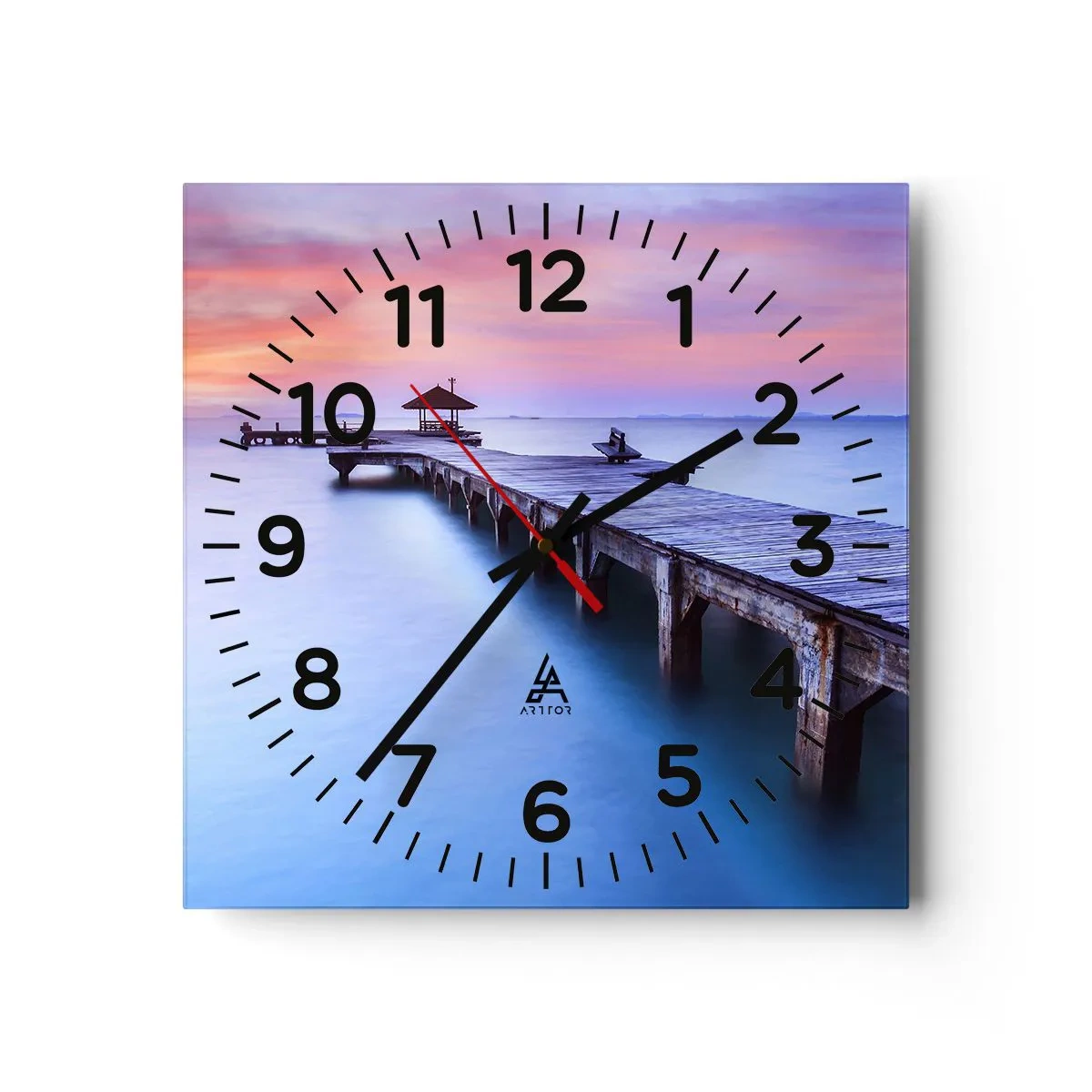 Reloj de pared - Reloj de vidrio - Un mar de calma hasta el horizonte - 30x30 cm