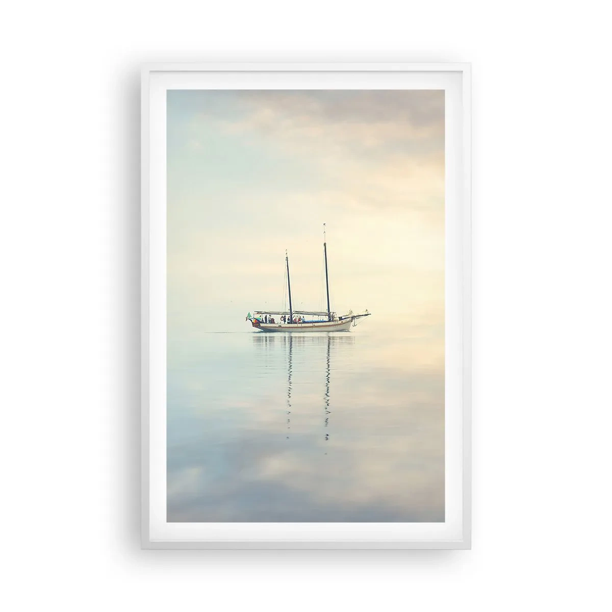 Póster en marco blanco - En un mar de silencio - 61x91 cm