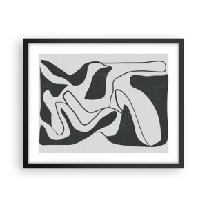 Póster en marco negro - Juego abstracto en un laberinto - 50x40 cm