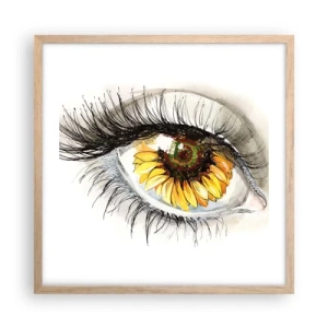 Póster en marco roble claro - Un aspecto tan caluroso como el verano - 50x50 cm