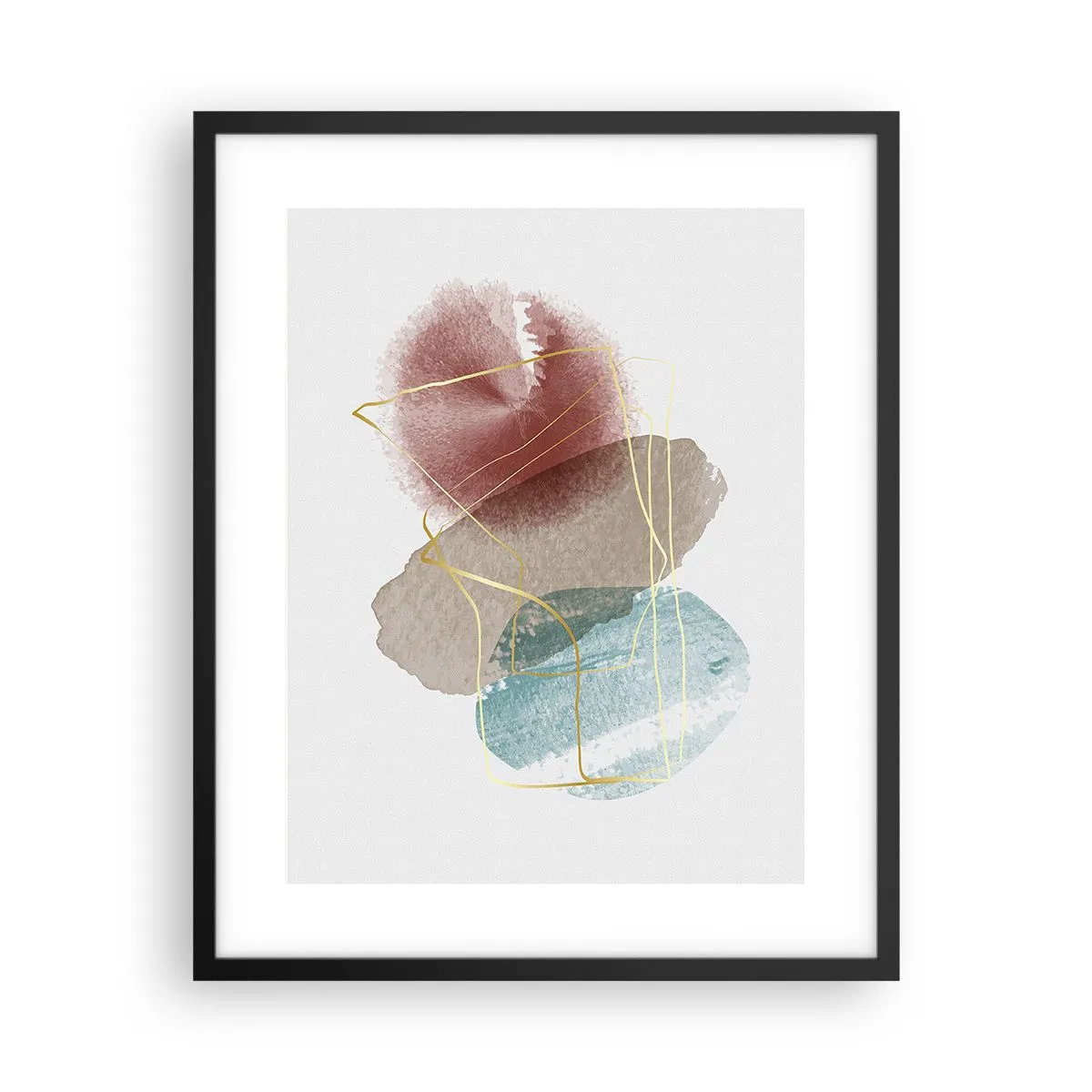 Póster en marco negro - Abstracción coral del espacio - 40x50 cm