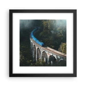 Póster en marco negro - Vías sobre la naturaleza - 30x30 cm