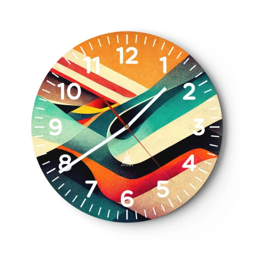 Reloj de pared - Reloj de vidrio - Composición intensa - 40x40 cm