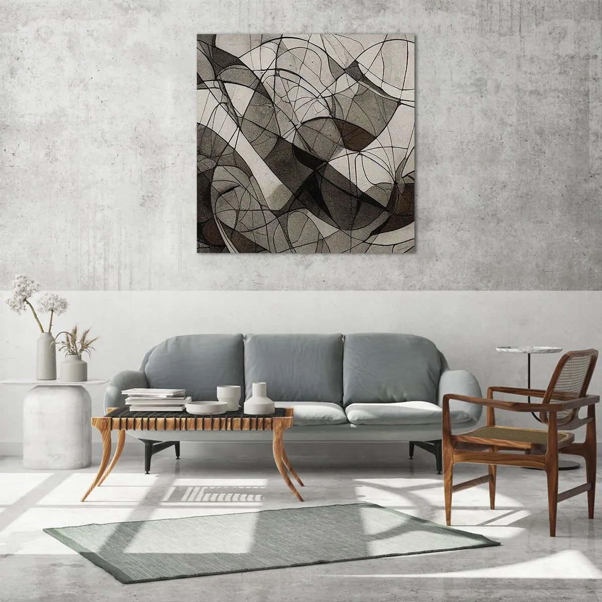 Cuadro sobre vidrio - Impresiones sobre Vidrio - Circulación en colores tierra - 70x70 cm