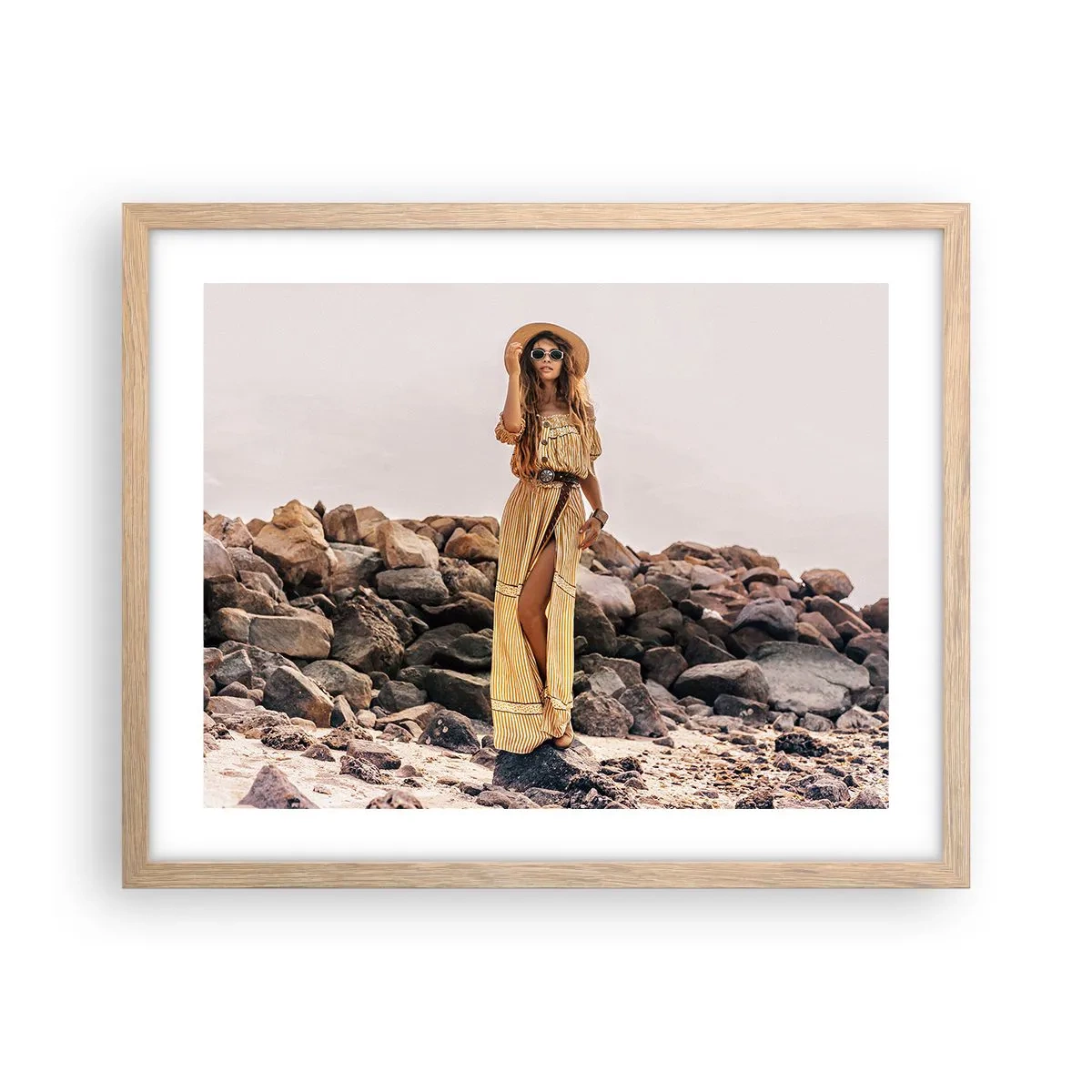 Póster en marco roble claro - La magia de las piedras - 50x40 cm