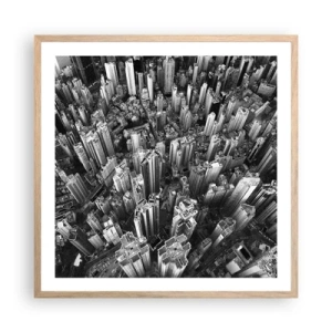 Póster en marco roble claro - Cada vez más alto - 60x60 cm