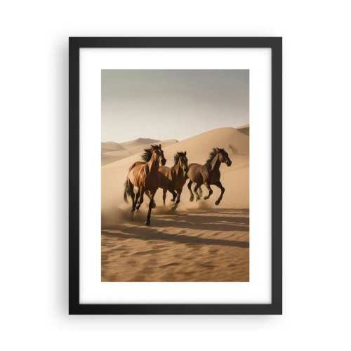 Póster en marco negro - Libre como el viento - 30x40 cm