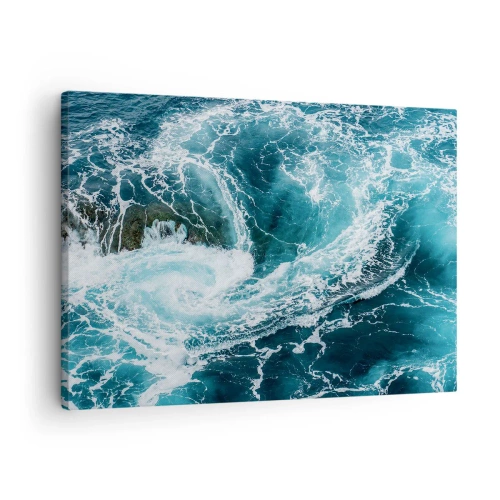 Cuadro sobre lienzo - Impresión de Imagen - Remolino oceánico dinámico - 70x50cm - Torbellino al núcleo de la Tierra - Decoración de pared moderna para salón y dormitorio ARTTOR
