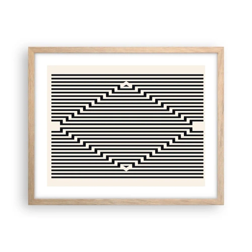 Póster en marco roble claro - Ilusión geométrica - 50x40 cm