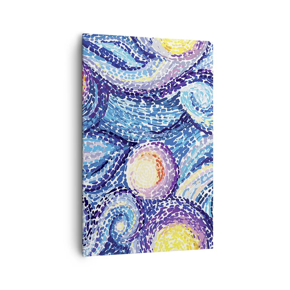 Cuadro sobre lienzo - Impresión de Imagen - Una interpretación artística del cielo estrellado al estilo de Van Gogh - 80x120cm - De un cuadro de Van Gogh - Decoración de pared moderna para salón y dormitorio ARTTOR