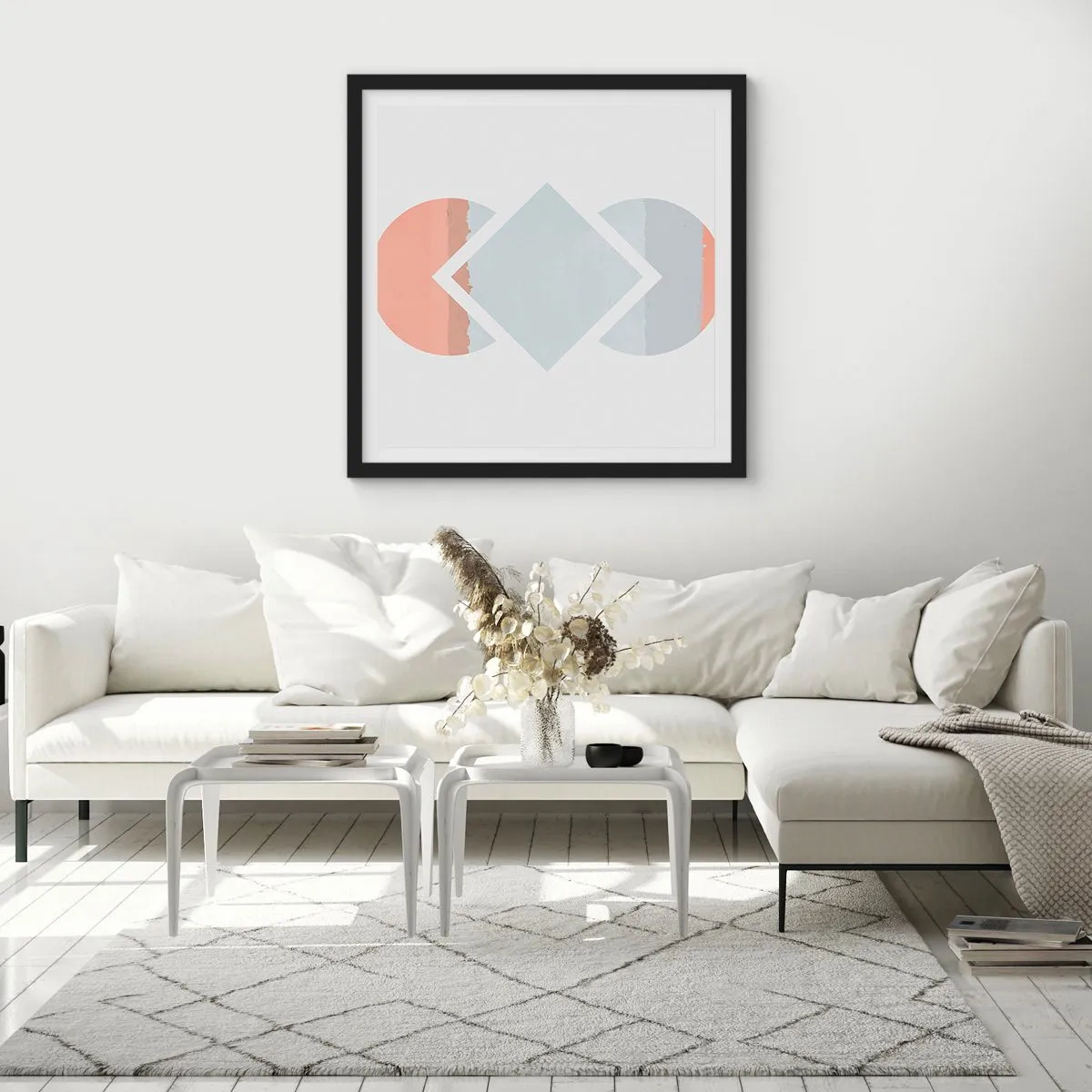 Póster en marco negro - Arte geométrico - 50x50 cm