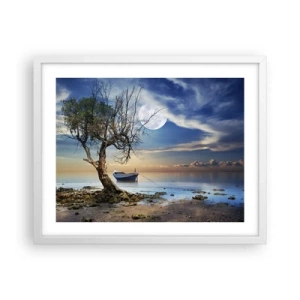 Póster en marco blanco - ¿Es el final o el principio? - 50x40 cm