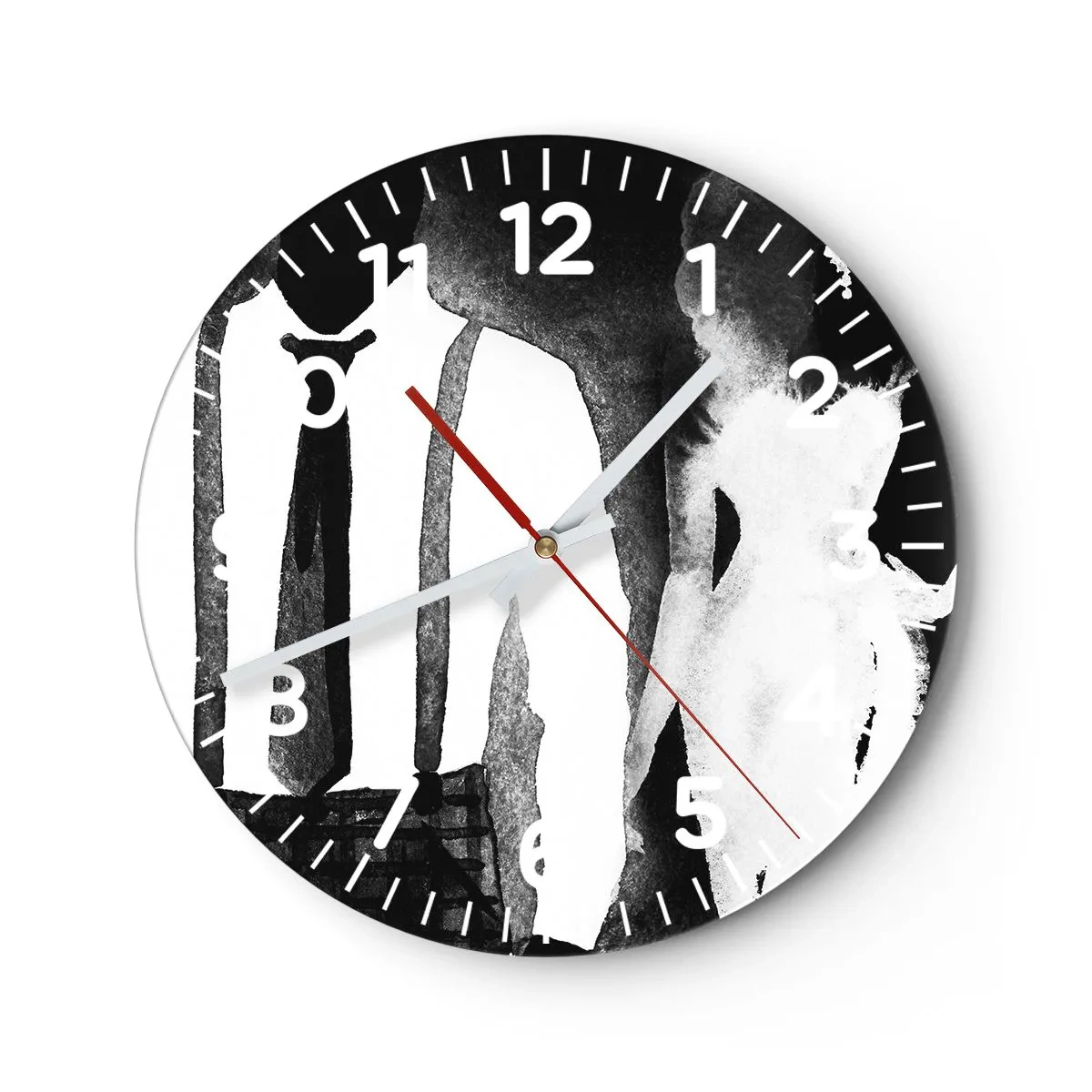 Reloj de pared - Reloj de vidrio - En un ambiente noir - 30x30 cm