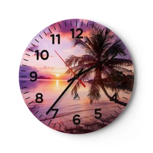 Reloj de pared - Reloj de vidrio - Hermosura hasta el horizonte - 30x30 cm