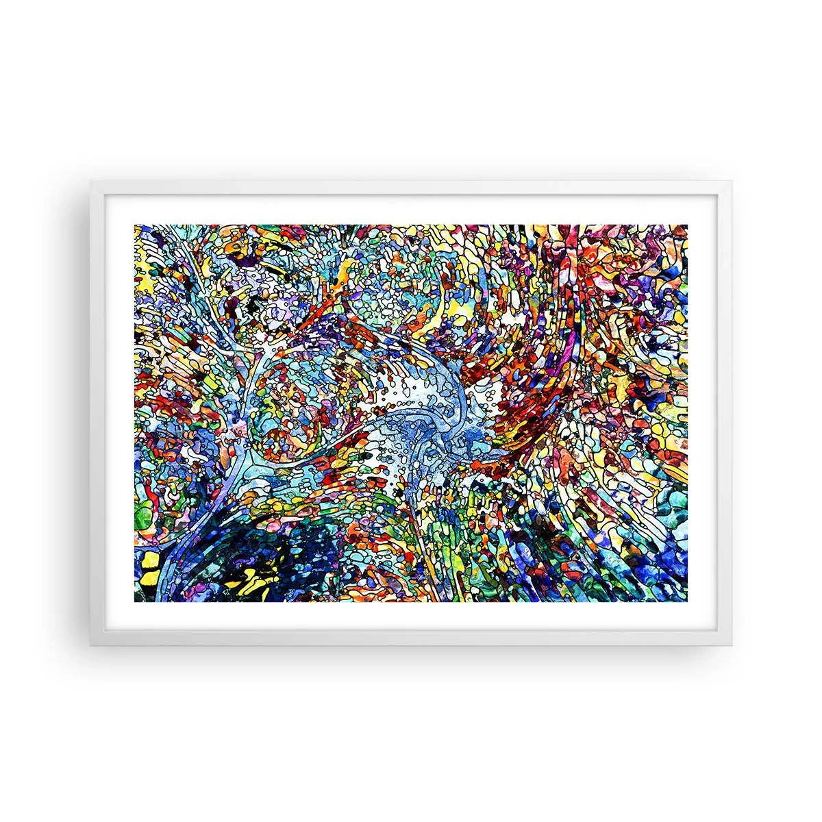 Póster en marco blanco - Vidriera - 70x50 cm