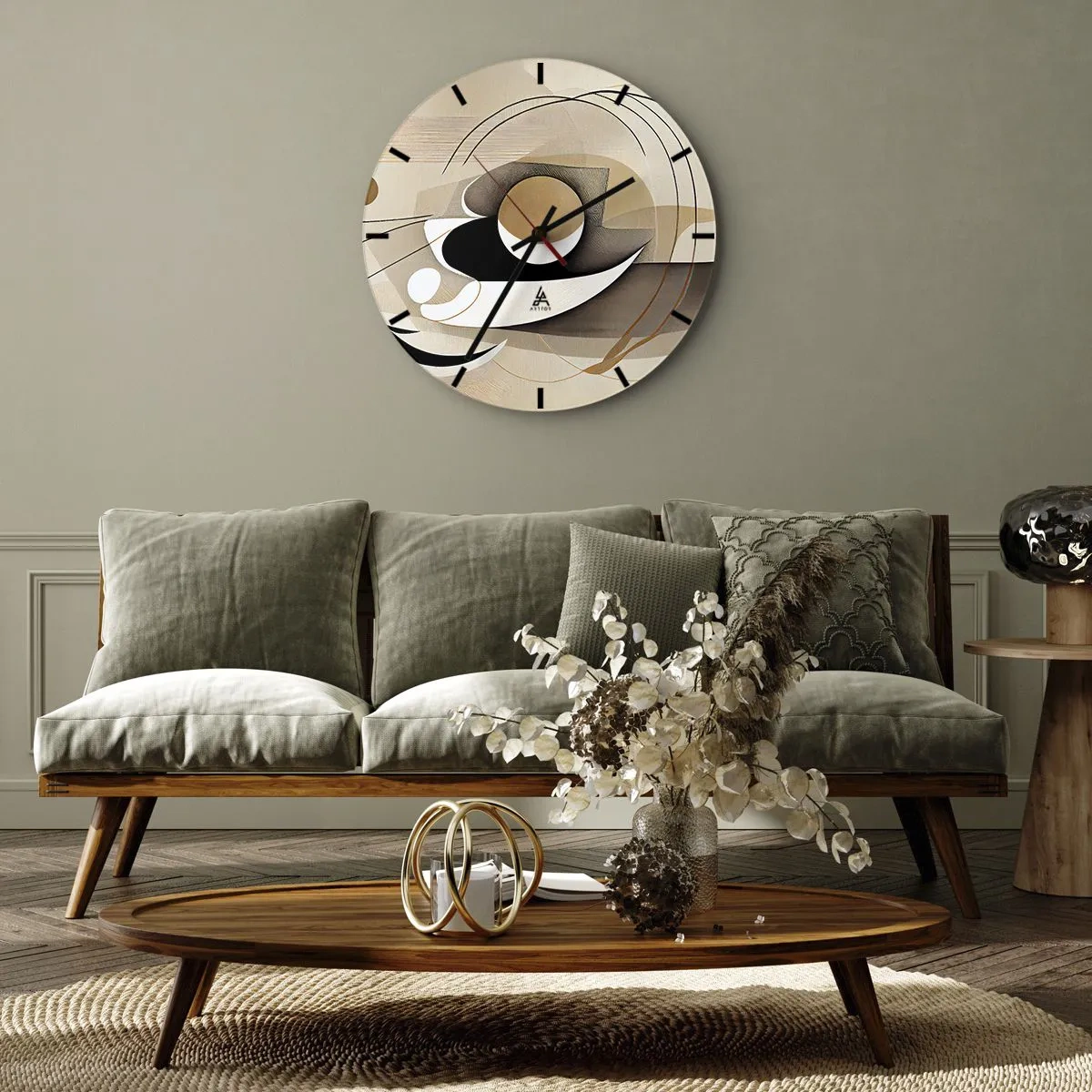 Reloj de pared - Reloj de vidrio - Composición: la esencia de las cosas - 40x40 cm