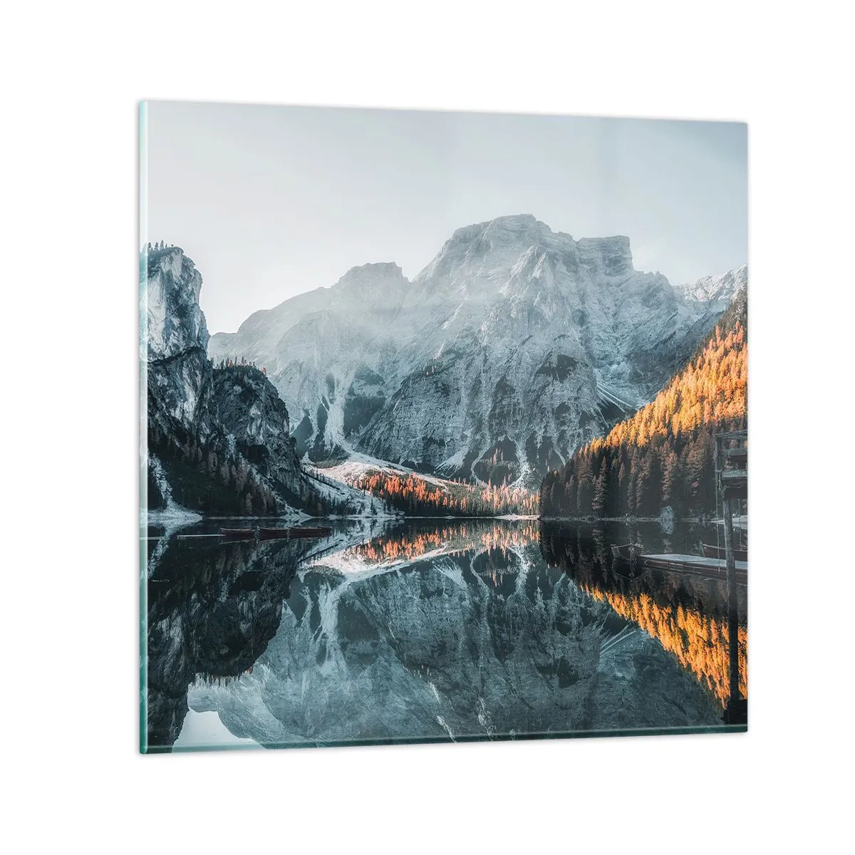 Cuadro sobre vidrio - Impresiones sobre Vidrio - Paisaje en el espejo - 50x50 cm