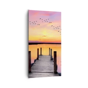 Cuadro sobre lienzo - Impresión de Imagen - Violeta amanecer silencioso - 65x120 cm