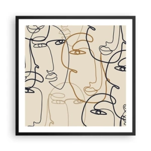 Póster en marco negro - Retrato multiplicado - 60x60 cm