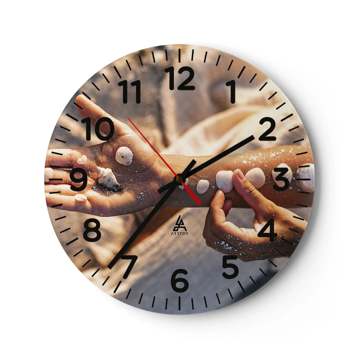 Reloj de pared - Reloj de vidrio - La belleza al alcance de la mano - 30x30 cm