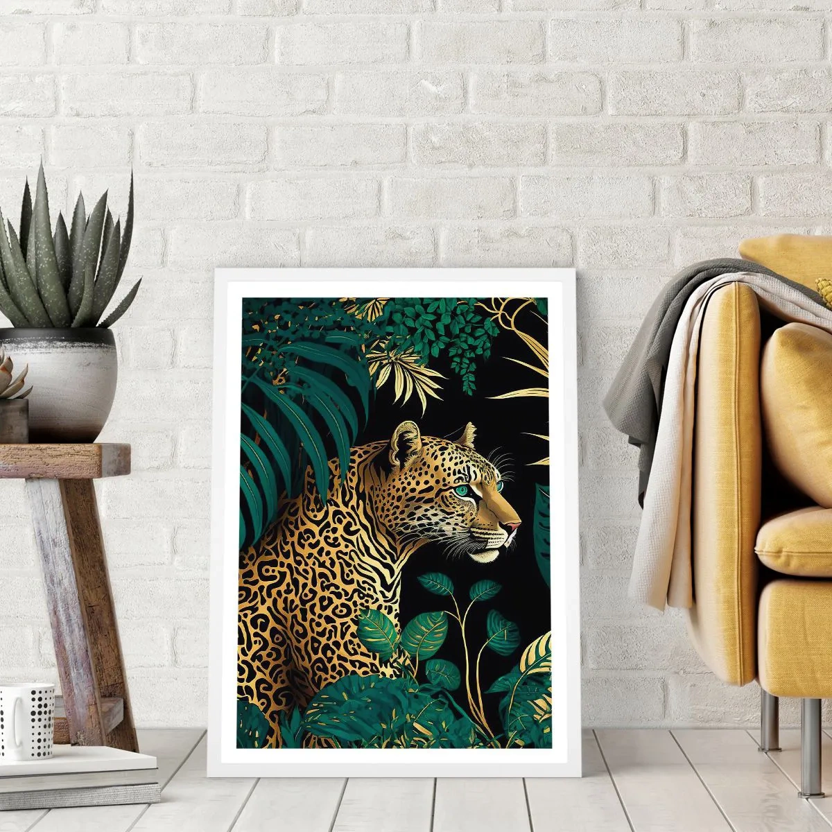 Póster en marco blanco - El anfitrión en la jungla - 50x70 cm