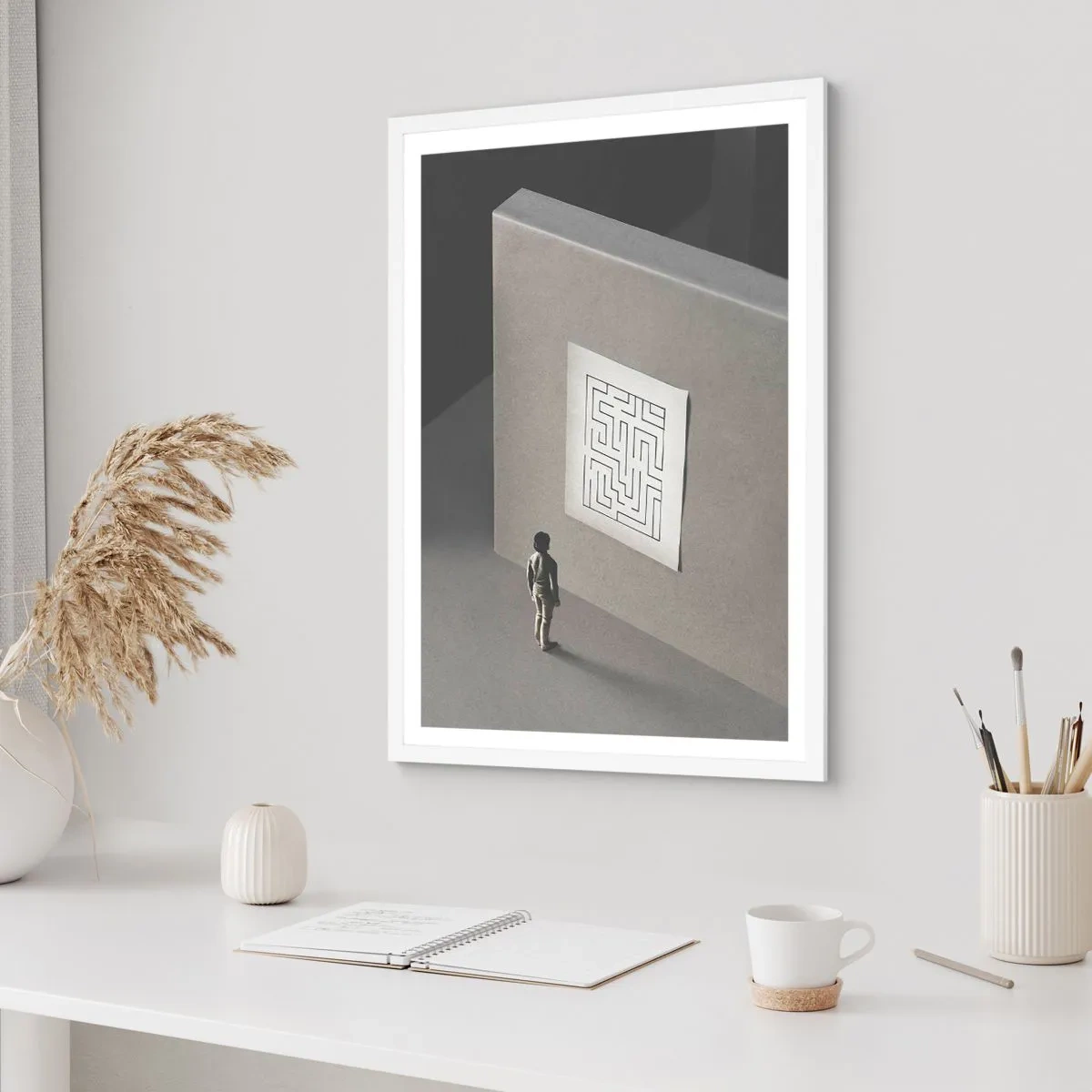 Póster en marco blanco - ¿Pero dónde estoy? - 70x100 cm