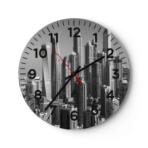 Reloj de pared - Reloj de vidrio - Ciudad sobre el desierto - 30x30 cm
