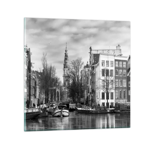 Cuadro sobre vidrio - Impresiones sobre Vidrio - Ambiente de Ámsterdam - 40x40 cm