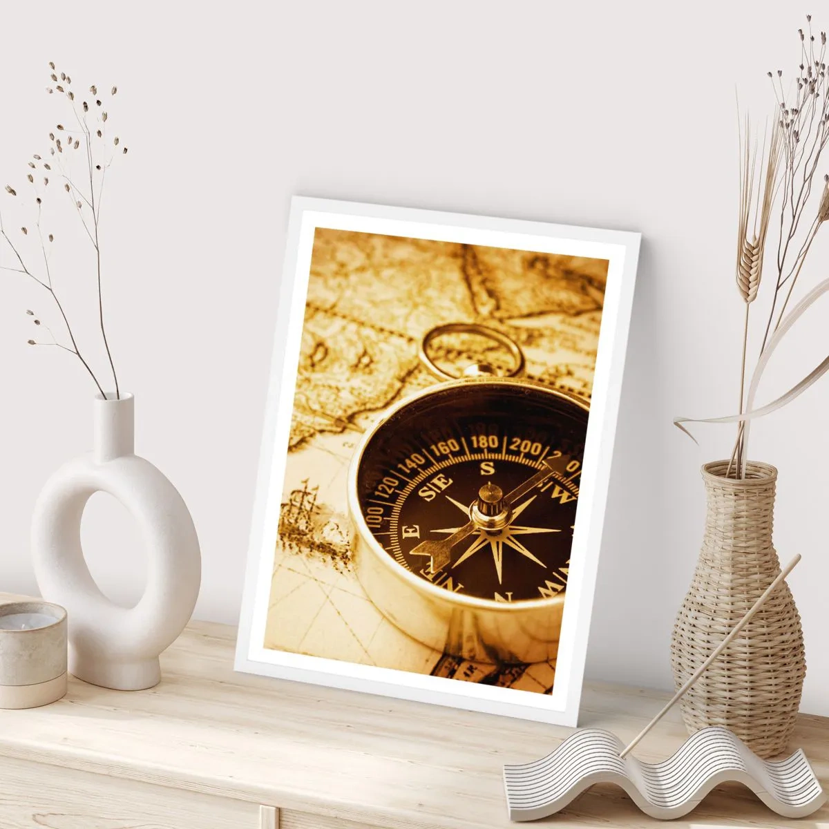 Póster en marco blanco - ¿Este u Oeste? - 70x100 cm