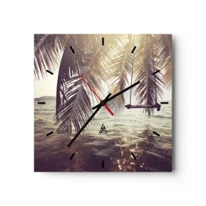 Reloj de pared - Reloj de vidrio - Columpiar la imaginación - 40x40 cm