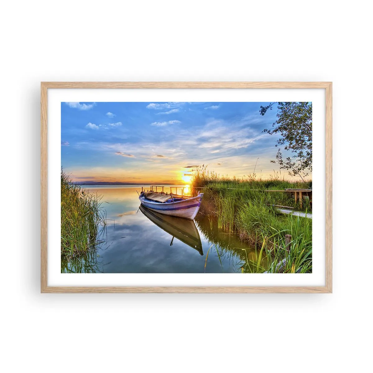 Póster en marco roble claro - Sueños cumplidos - 70x50 cm