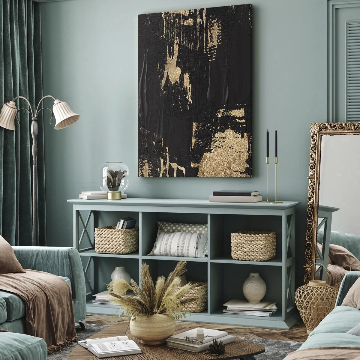 Cuadro sobre lienzo - Impresión de Imagen - Un rastro de tacto - 65x120 cm