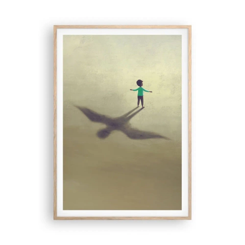 Póster en marco roble claro - Héroe del futuro - 70x100 cm