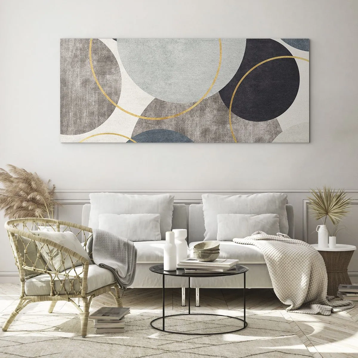 Cuadro sobre vidrio - Impresiones sobre Vidrio - Círculo tras círculo - 100x40 cm