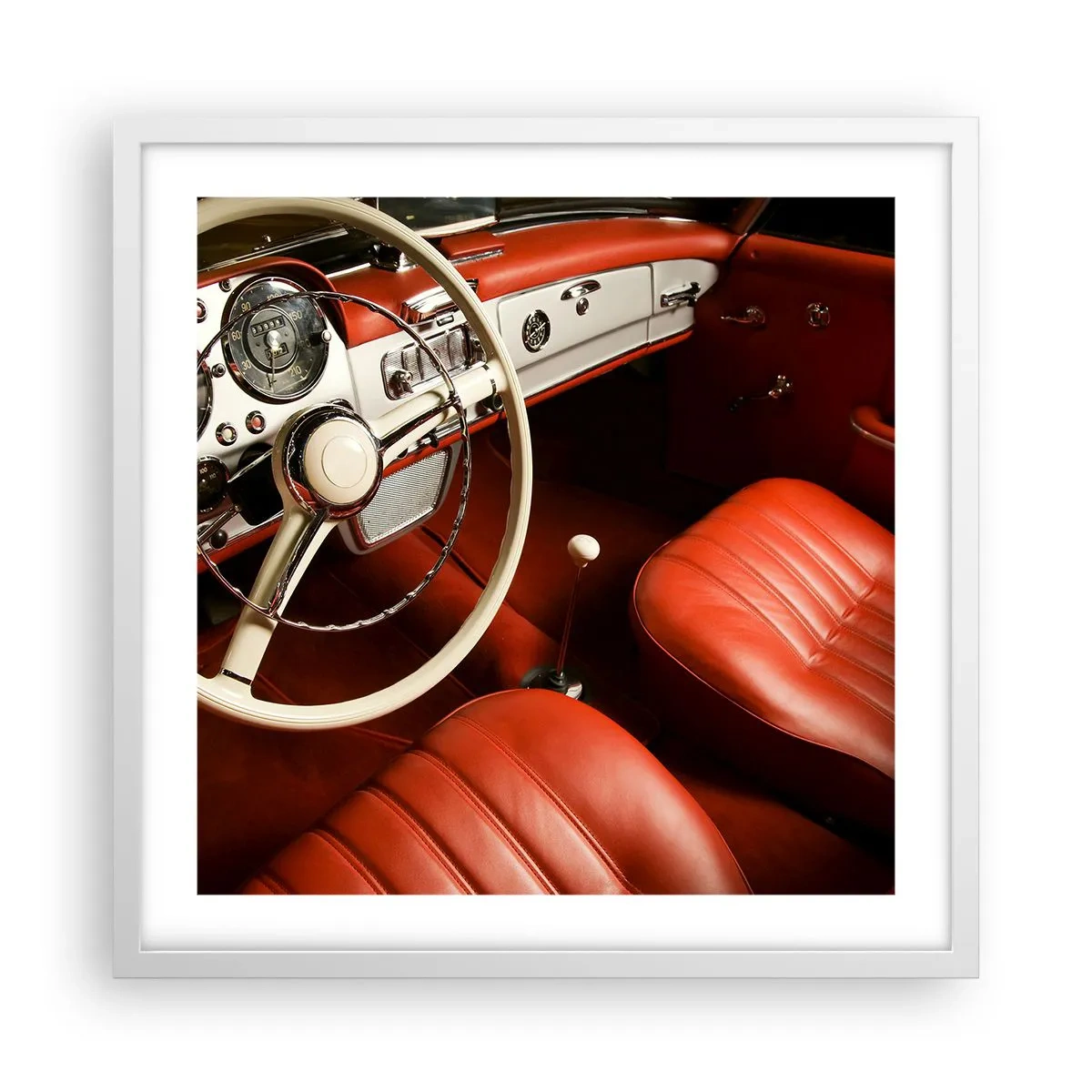 Póster en marco blanco - Lujo vintage - 50x50 cm